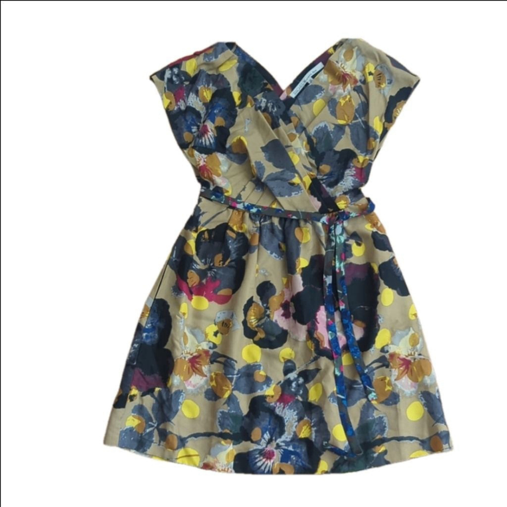 Rachel Roy Floral Cross Front Mini Dress XS - Picture 2 of 12